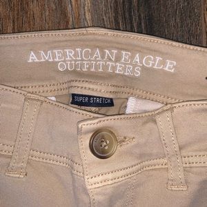 American Eagle super stretch kick boot khakis